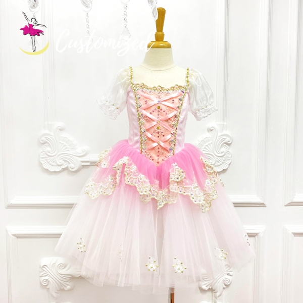 Light Pink Ballet Dress for Nutcracker Ombre Color Romantic Tutu for Clara