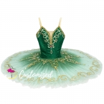 Professional Ballet Tutu for Esmeralda Ombre Green Color Ballet Costume for Paquita, Raymonda
