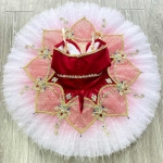 Dance Tutu For Ballet Red White Fit Don Quixote Competition-level #T0607